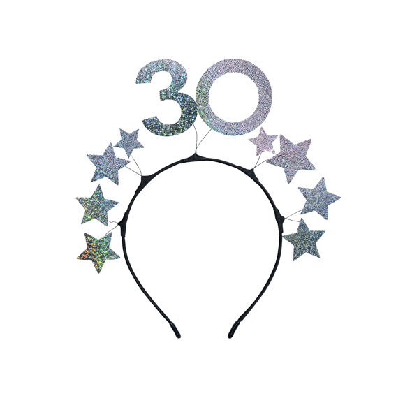 Opaska z gwiazdkami 30, srebrna