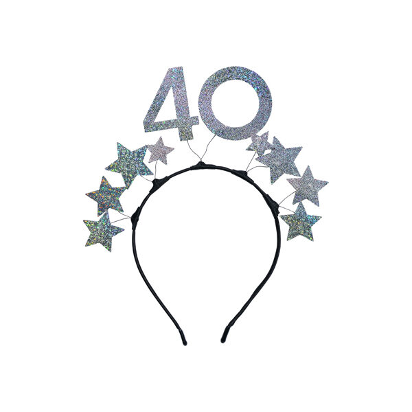 Opaska z gwiazdkami 40, srebrna