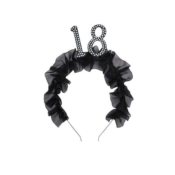 Opaska ''18'' z falbanką i perełkami