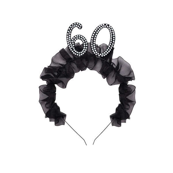 Opaska ''60'' z falbanką i perełkami