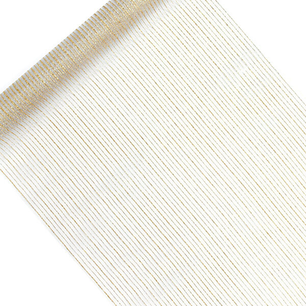 Organza z nadrukiem, biały, 0,48 x 9m