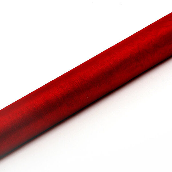 Organza Gładka, czerwony, 0,36 x 9m (1 szt. / 9 mb.)