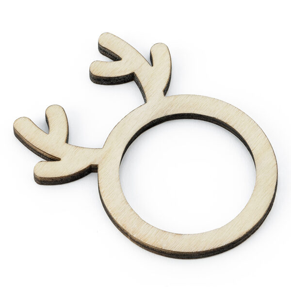 Drewniane obrączki na serwetki Renifery, naturalne drewno (1 op. / 6 szt.)