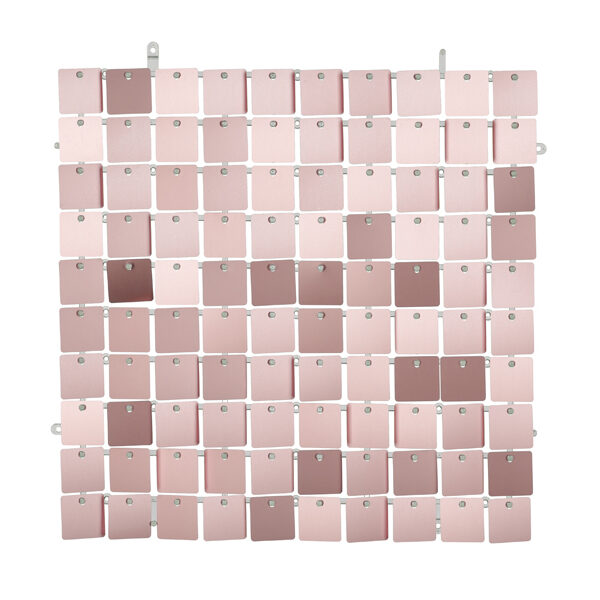 Panel cekinowy, kwadraty, różowe złoto, 30x30 cm