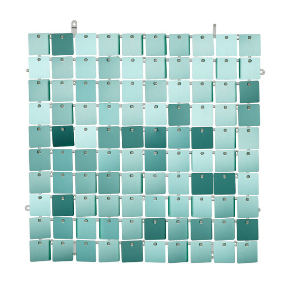 Panel cekinowy, kwadraty, blady turkus, 30x30 cm