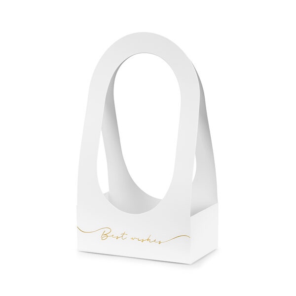 Pudełko na kwiaty flowerbox Best wishes 21,6 x 11,7 x 38,5 cm, biały