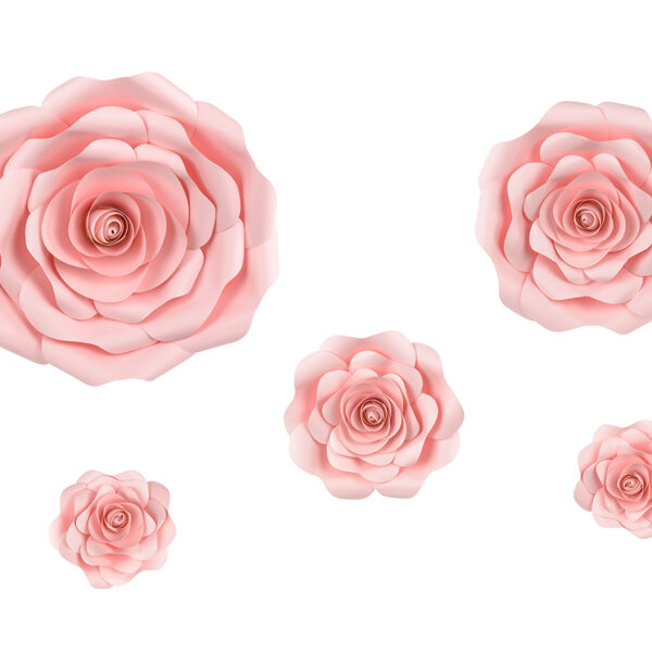 Papierowe kwiaty, różowy, mix