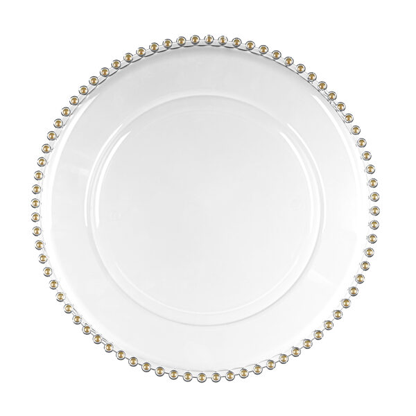 Podtalerz z perłami, transparentny, średnica ok. 32 cm