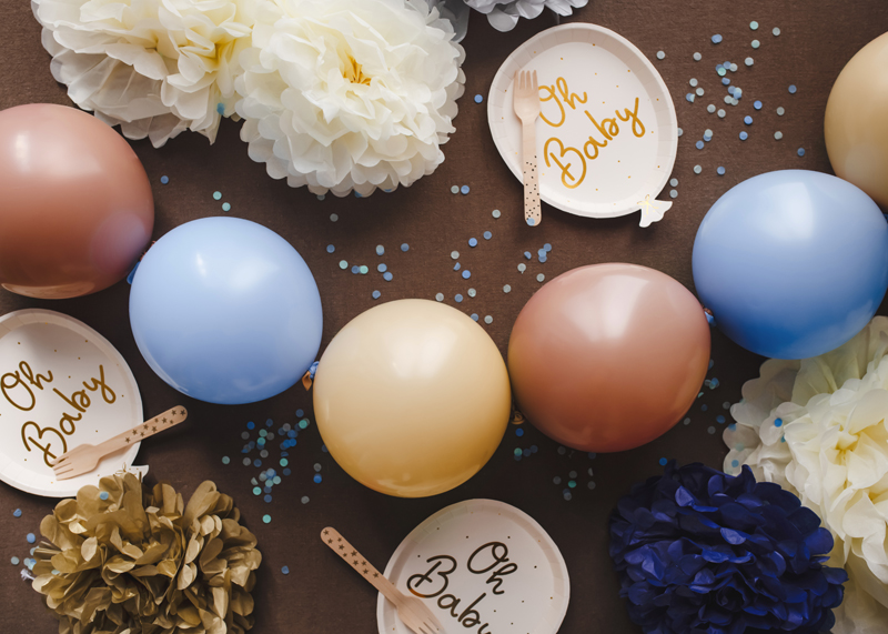 Pompon bibułowy, granat, 25cm - obrazek 4