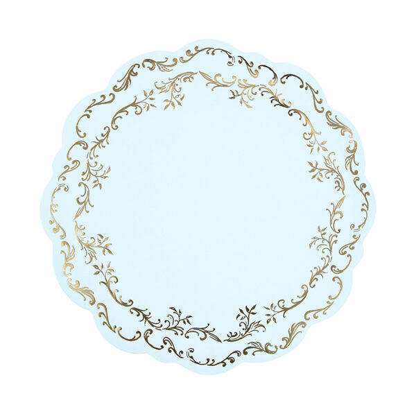 Podkładki pod talerze Ornament, błękitny, śr. 35.5 cm (1 op. / 6 szt.)