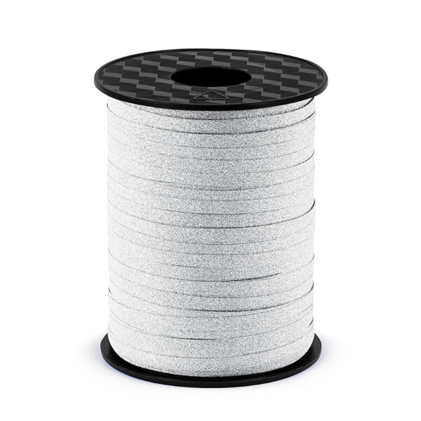 Wstążka plastikowa, srebrny, 5mm/225m