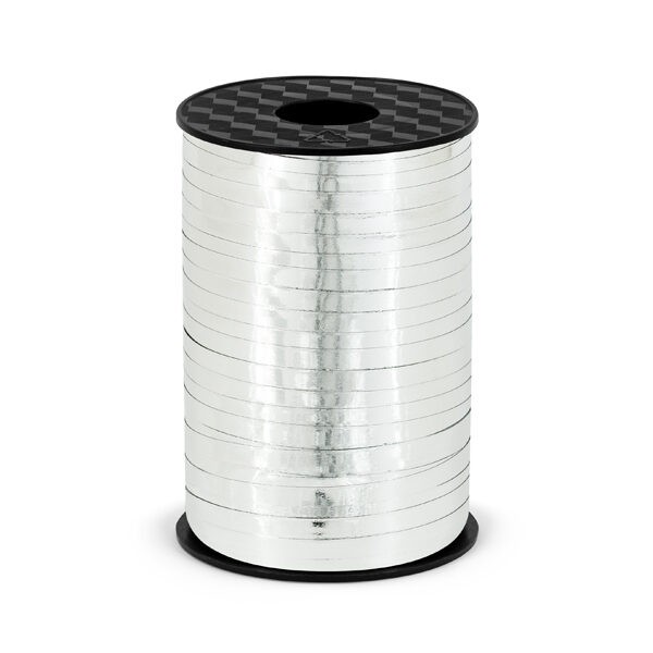 Wstążka plastikowa, srebrny, 5mm/225m