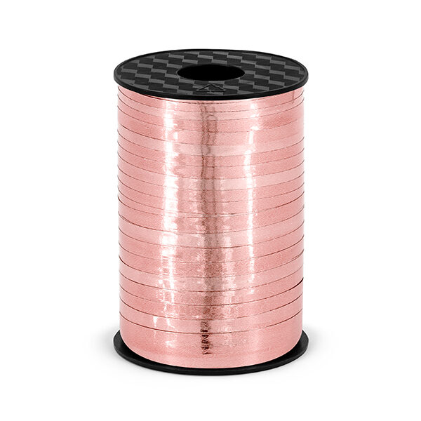 Wstążka plastikowa, różowe złoto, 5mm/225m