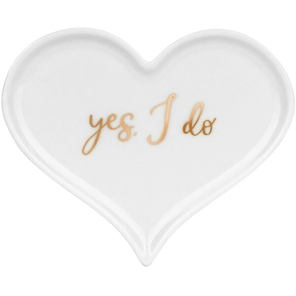 Talerzyk porcelanowy na obrączki Serce, 13.3x10.8 cm