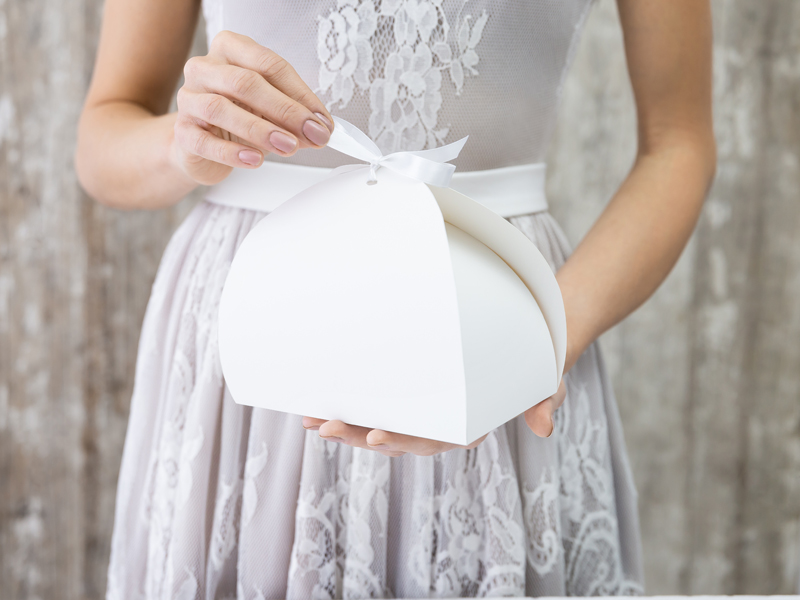 Pudełko na ciasto, biały, 16,5x14x9,5cm (1 op. / 10 szt.) - obrazek 2