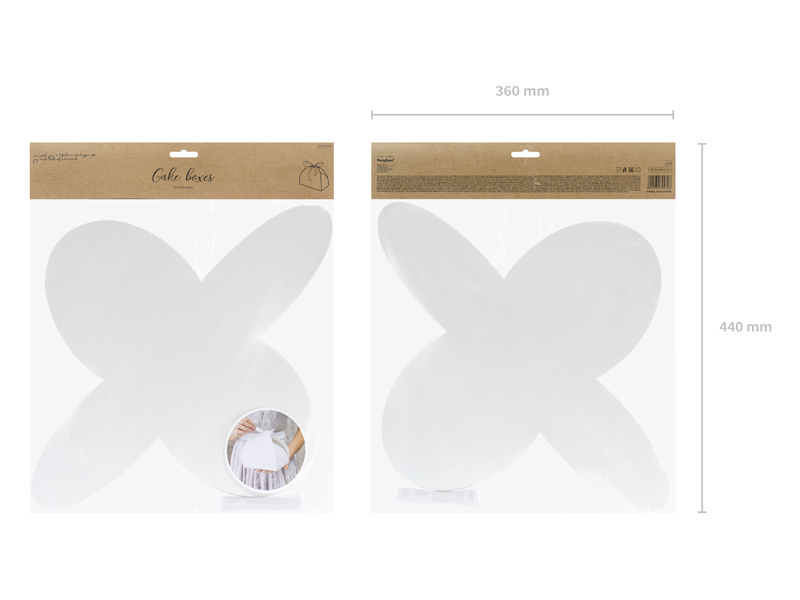 Pudełko na ciasto, biały, 16,5x14x9,5cm (1 op. / 10 szt.) - obrazek 3