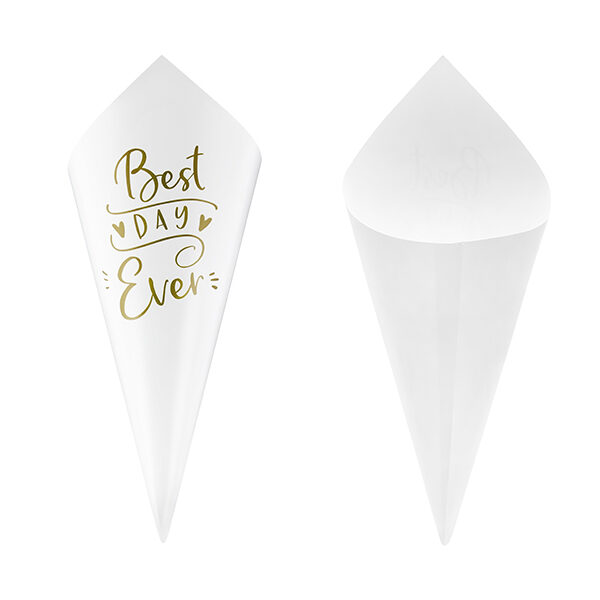 Rożki na konfetti, złoty, 16cm (1 op. / 10 szt.)