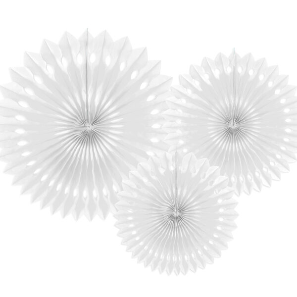 Rozety dekoracyjne, biały, 20-30cm (1 op. / 3 szt.)