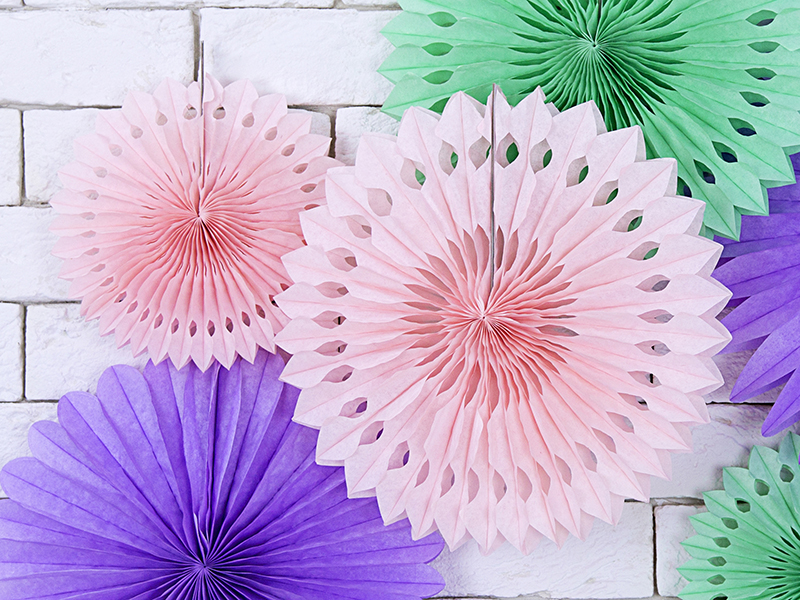 Rozety dekoracyjne, j. p. róż, 20-30cm (1 op. / 3 szt.) - obrazek 3