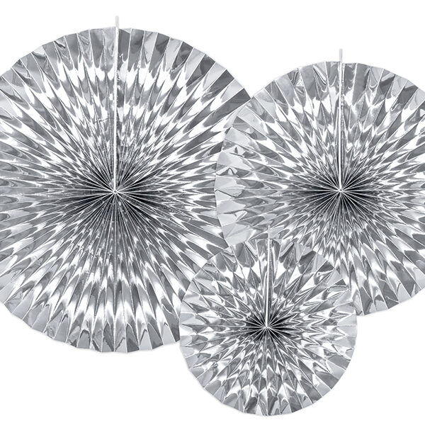 Rozety dekoracyjne, srebrny (1 op. / 3 szt.)