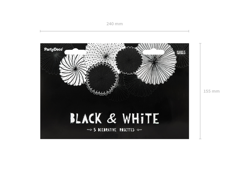 Rozety dekoracyjne Black&White, mix (1 op. / 5 szt.) - obrazek 5