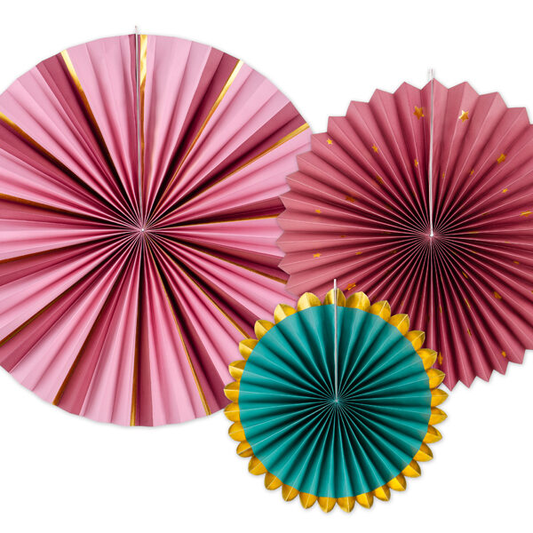 Rozety dekoracyjne, burgund, 26-43 cm (1 op. / 3 szt.)