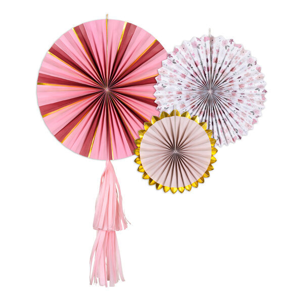 Rozety dekoracyjne Kwiaty, mix, 26-43 cm (1 op. / 3 szt.)