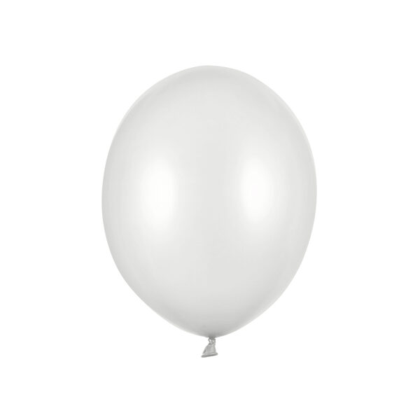 Balony Strong 23cm, Metallic Silver Snow (1 op. / 100 szt.)