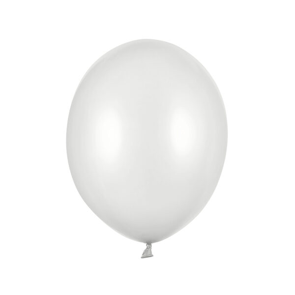 Balony Strong 27cm, Metallic Silver Snow (1 op. / 50 szt.)