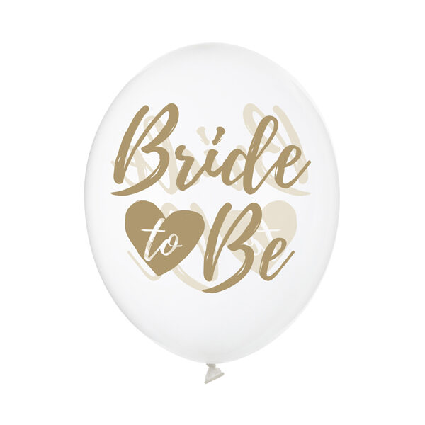 Balony 30cm, Bride to be, Crystal Clear (1 op. / 6 szt.)