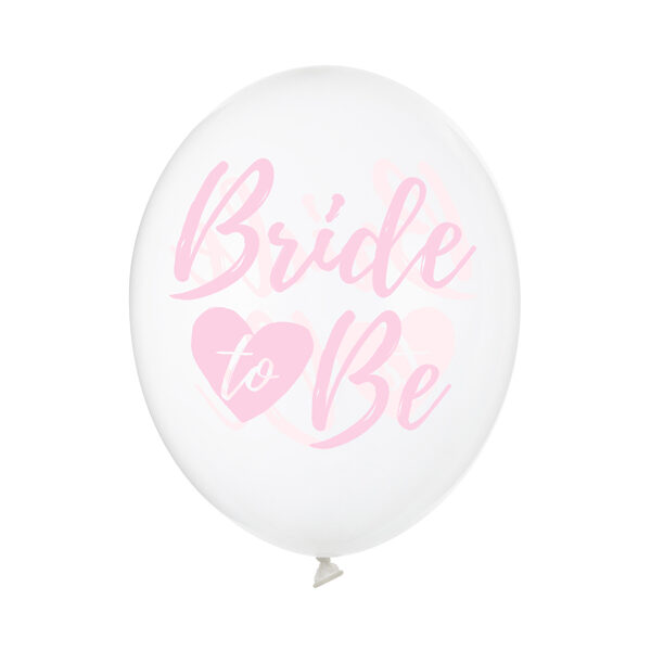 Balony 30cm, Bride to be, Crystal Clear (1 op. / 6 szt.)