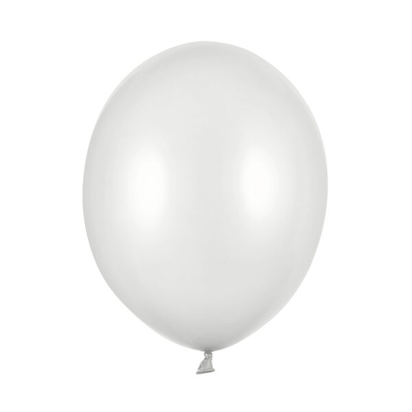 Balony Strong 30cm, Metallic Silver Snow (1 op. / 50 szt.)