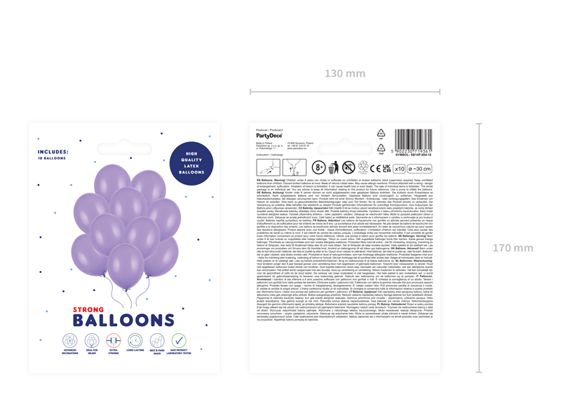 Balony Strong 30cm, Pastel Lavender Blue (1 op. / 10 szt.) - obrazek 2