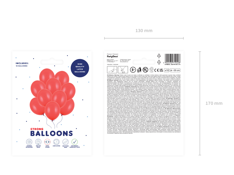 Balony Strong 30cm, Pastel Poppy Red (1 op. / 100 szt.) - obrazek 4