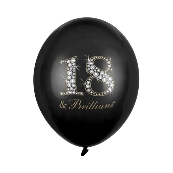 Balony 30cm, 18 & Brilliant, Pastel Black (1 op. / 50 szt.)