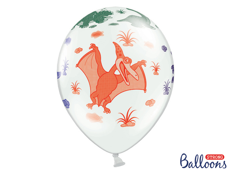 Balony 30cm, Dinozaury, Pastel Pure White (1 op. / 50 szt.) - obrazek 4
