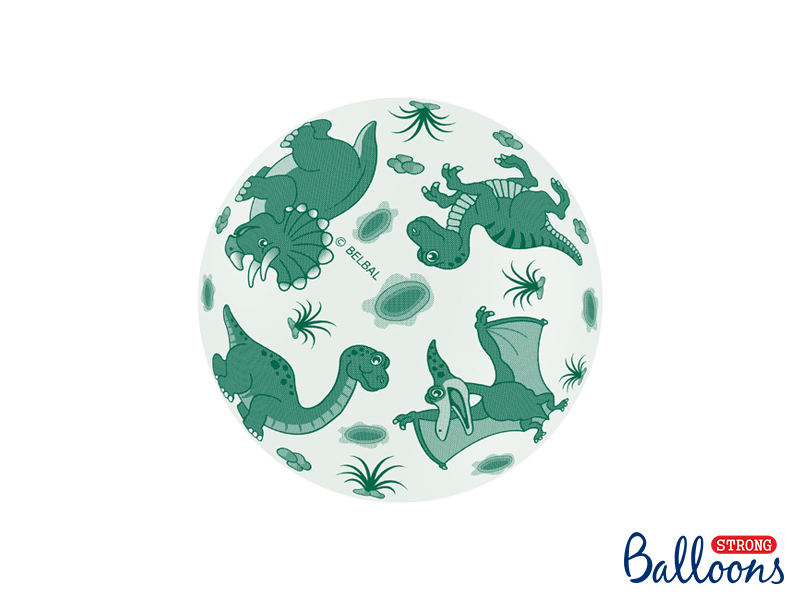 Balony 30cm, Dinozaury, Pastel Pure White (1 op. / 50 szt.) - obrazek 5