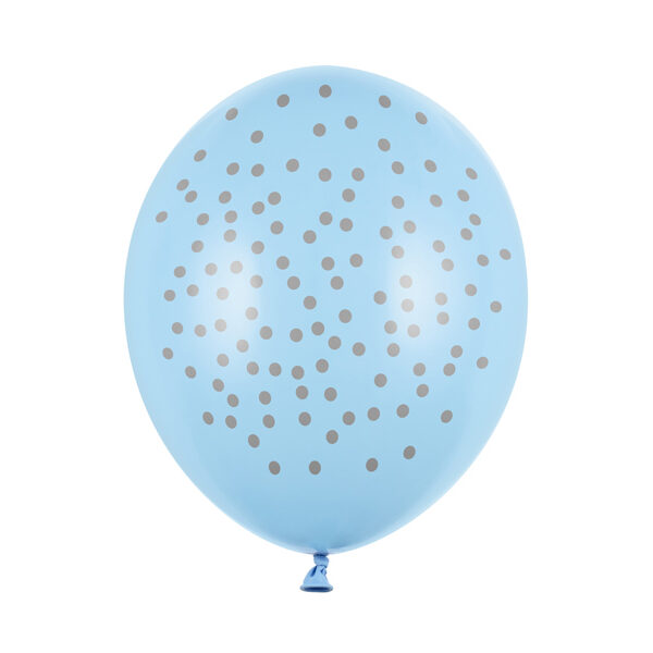 Balony 30cm, Kropki, Pastel Baby Blue (1 op. / 6 szt.)