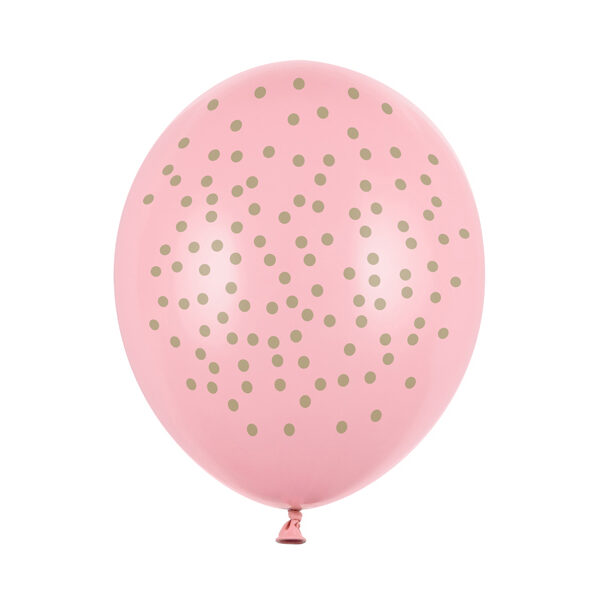 Balony 30cm, Kropki, Pastel Baby Pink (1 op. / 50 szt.)