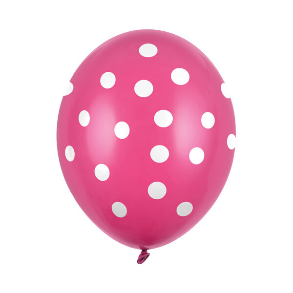 Balony 30cm, Kropki, Pastel Hot Pink (1 op. / 50 szt.)