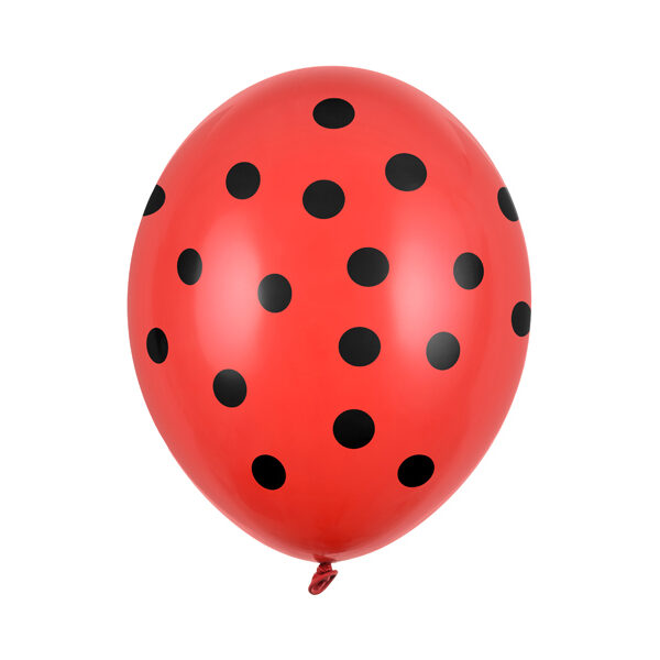 Balony 30cm, Kropki, Pastel Poppy Red (1 op. / 6 szt.)