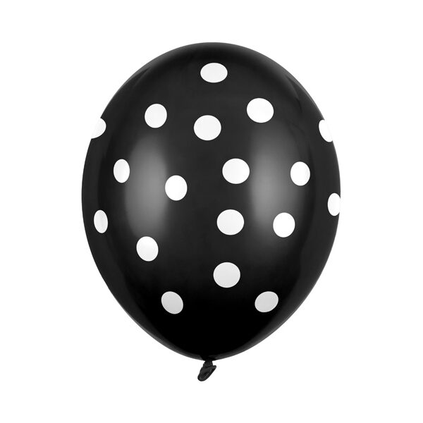 Balony 30cm, Kropki, Pastel Black (1 op. / 50 szt.)