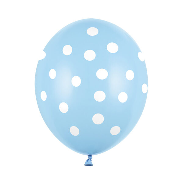 Balony 30cm, Kropki, Pastel Baby Blue (1 op. / 50 szt.)