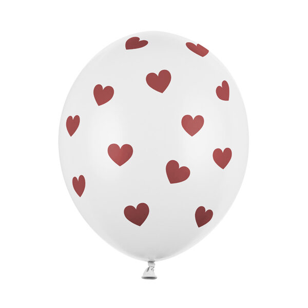 Balony 30cm, Serduszka, Pastel Pure White (1 op. / 50 szt.)