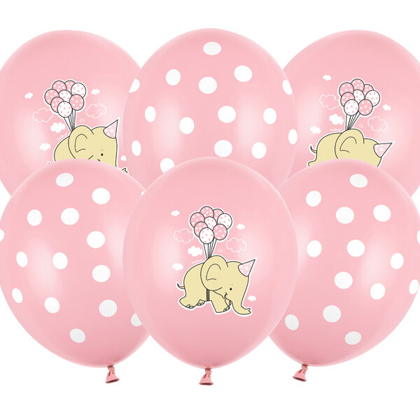 Balony 30cm, Słonik, Pastel Pink Mix (1 op. / 50 szt.)