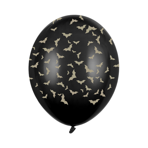 Balony 30 cm, Nietoperze, Pastel Black (1 op. / 6 szt.)