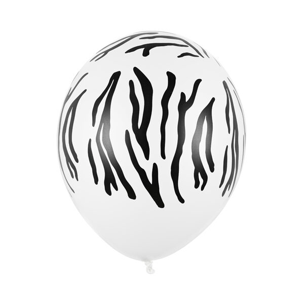 Balony 30 cm, Zebra, Pastel Pure White (1 op. / 50 szt.)
