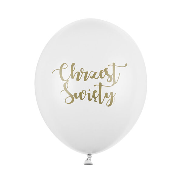 Balony 30 cm, Chrzest Święty, Pastel Pure White (1 op. / 6 szt.)