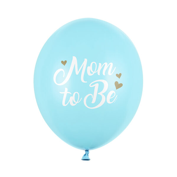 Balony 30 cm, Mom to Be, Pastel Light Blue (1 op. / 6 szt.)