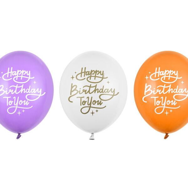 Balony 30 cm, Happy Birthday To You, mix (1 op. / 50 szt.)